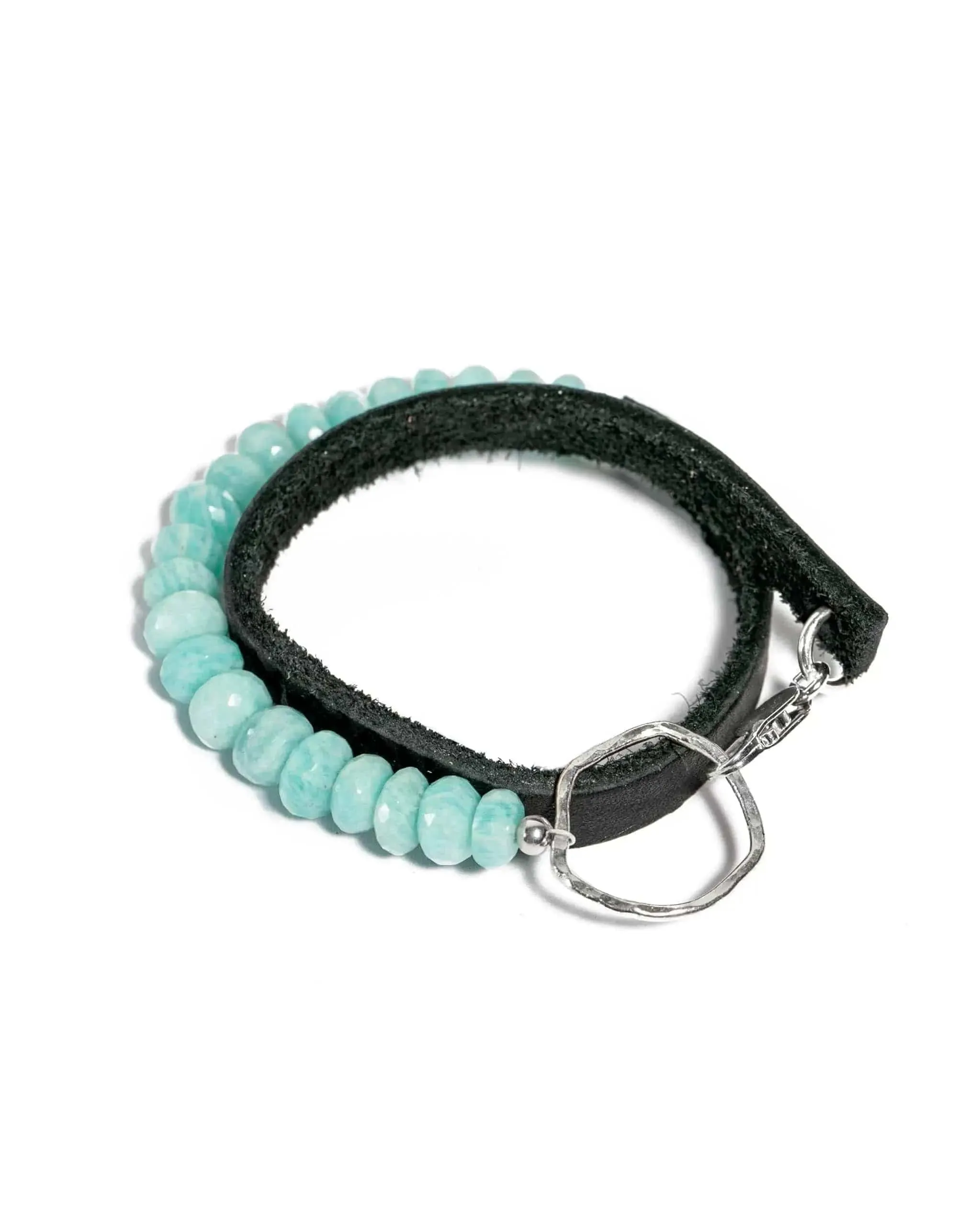 Teggin Leather and Gemstone Wrap Bracelet