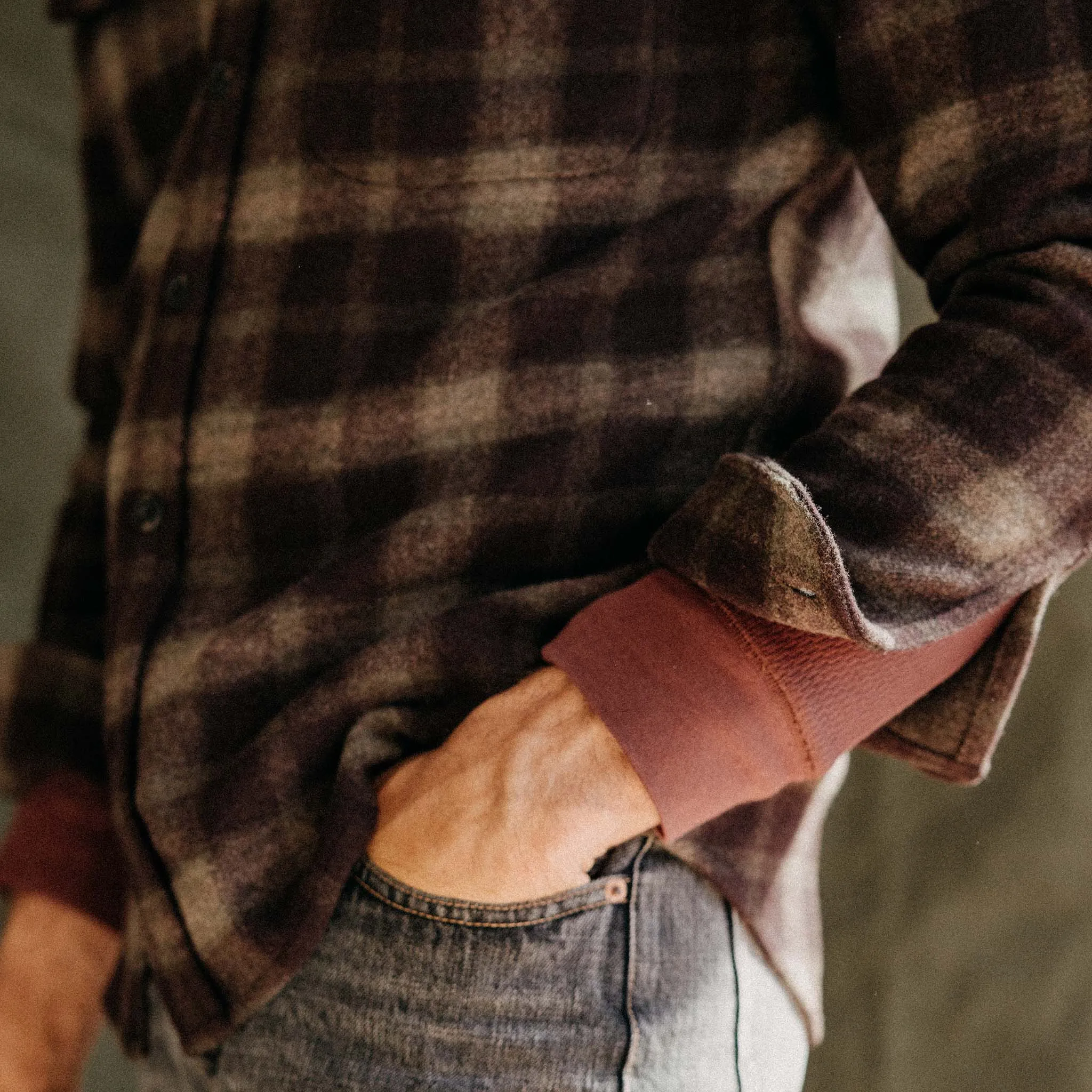 The Maritime Shirt Jacket in Burgundy Plaid