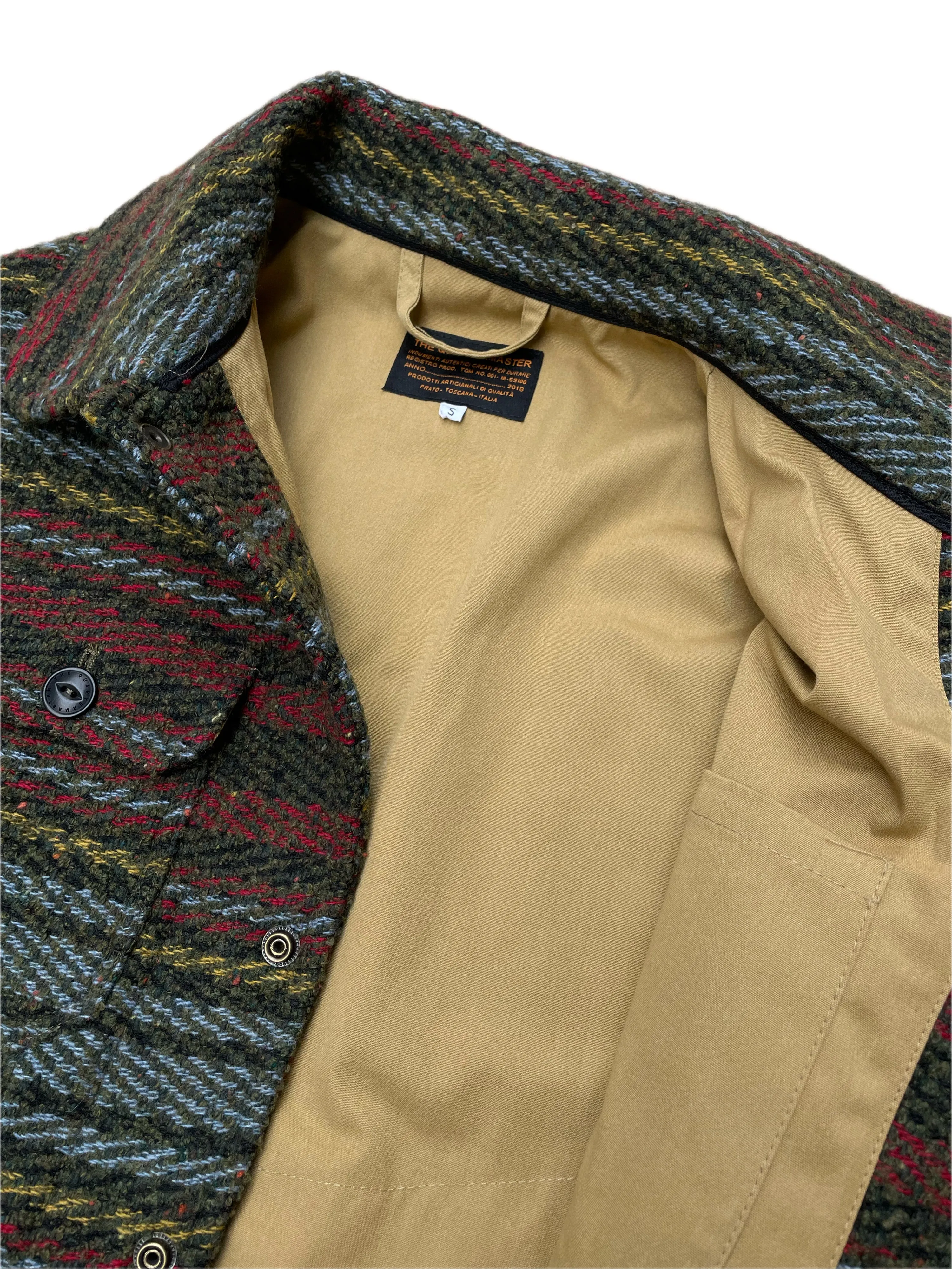 THE QUARTERMASTER Hunter Jacket Calvana Striped Green