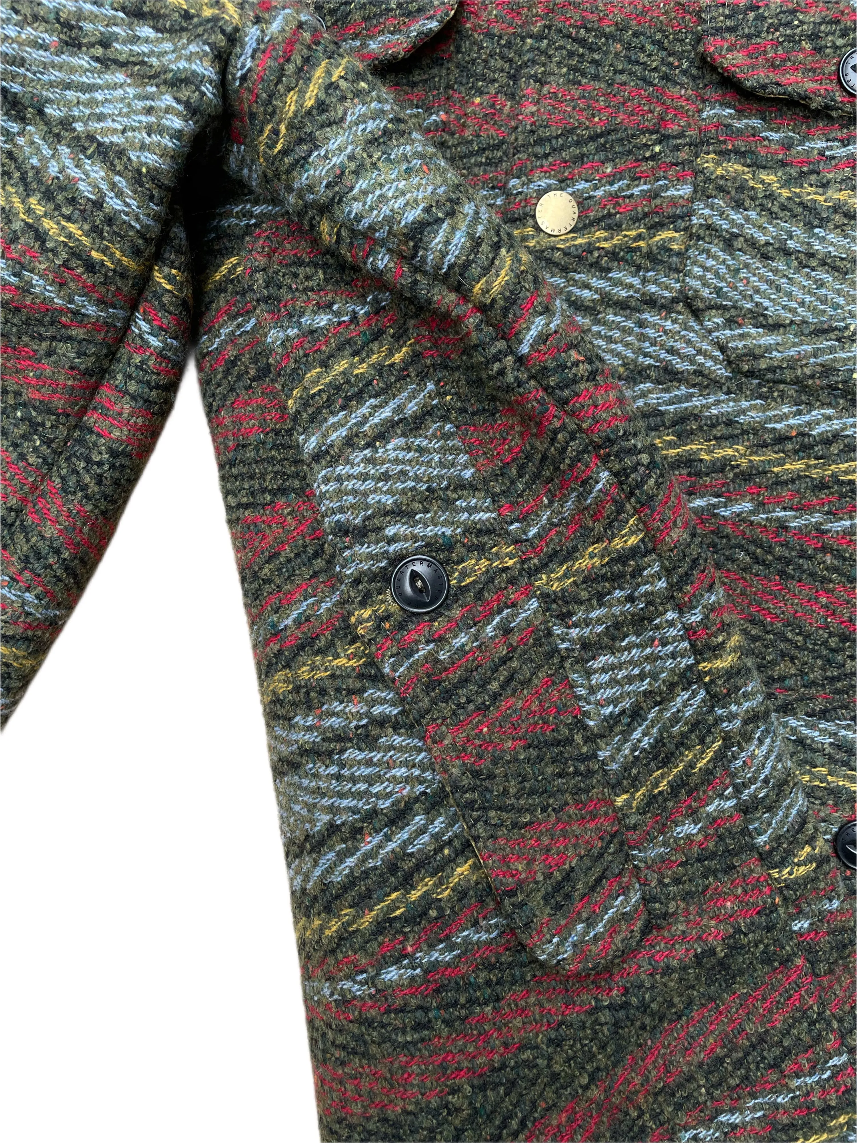 THE QUARTERMASTER Hunter Jacket Calvana Striped Green