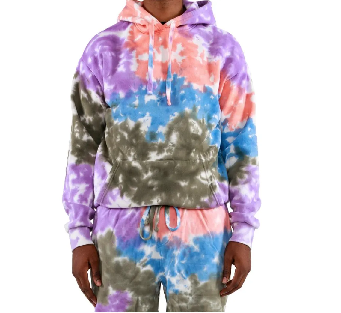 Tie-Dye Hoodie (Olive/Pink/Prp) /D14