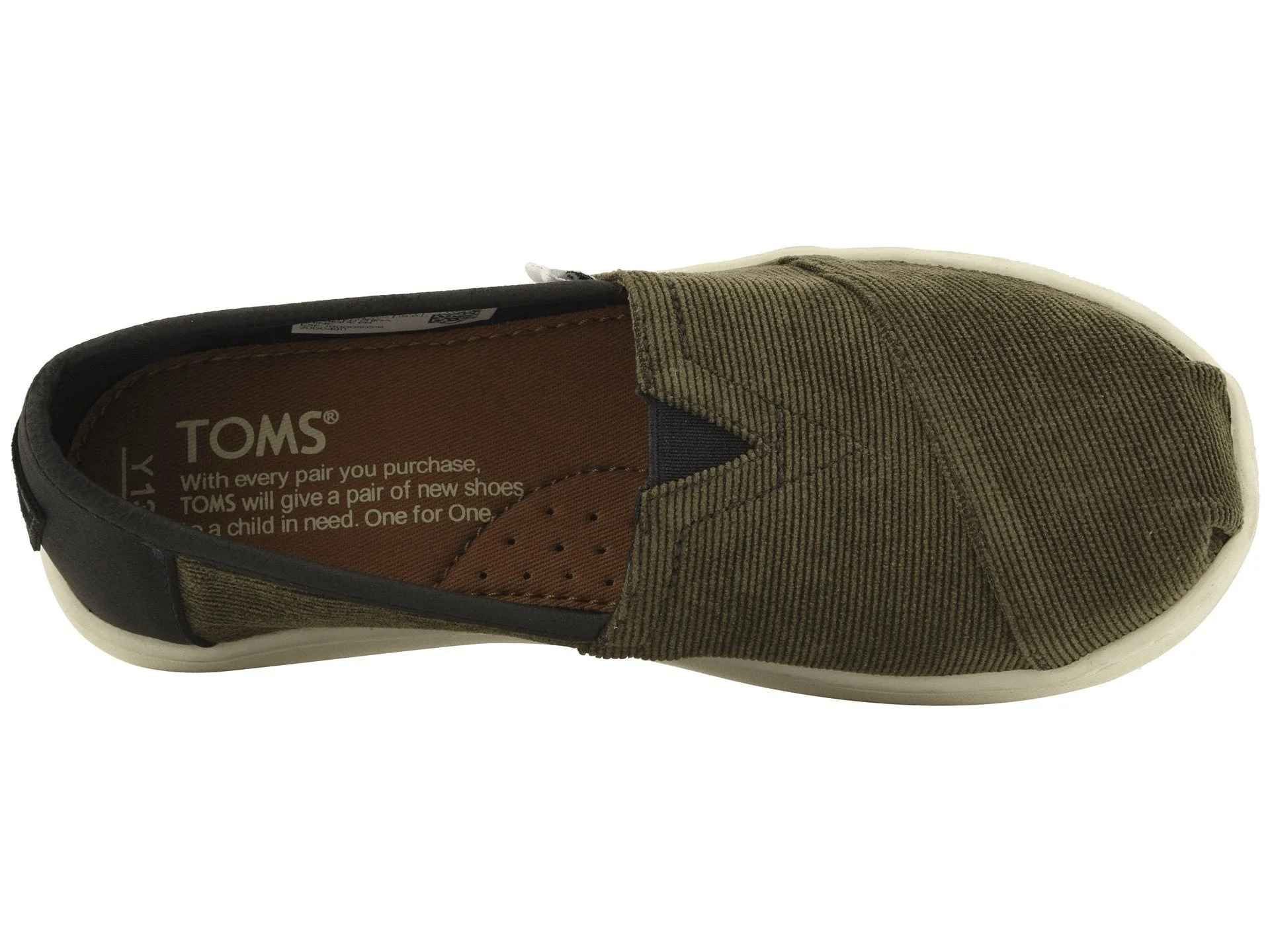 TOMS Micro Cordury / Synthetic Leather Original Youth | Tarmac Olive (10012703)