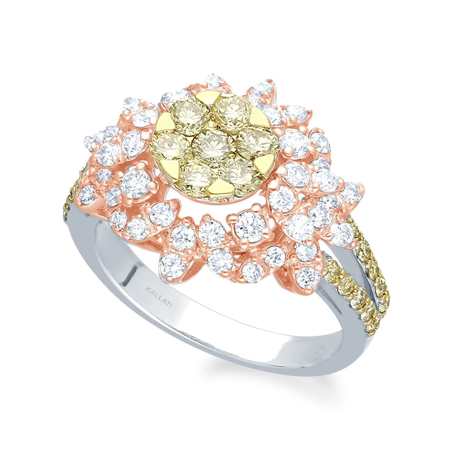 Two Tone Gold Yellow & White Diamond Eternal Ring