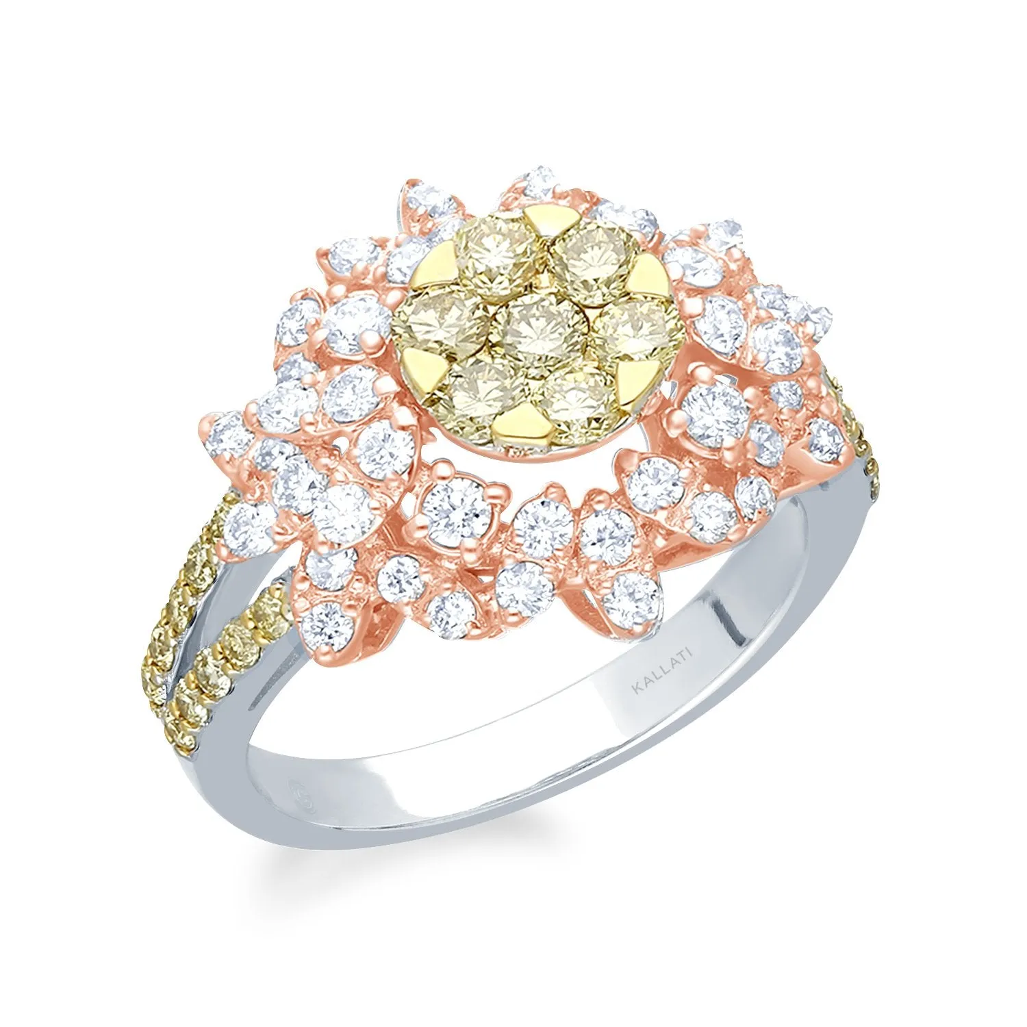 Two Tone Gold Yellow & White Diamond Eternal Ring