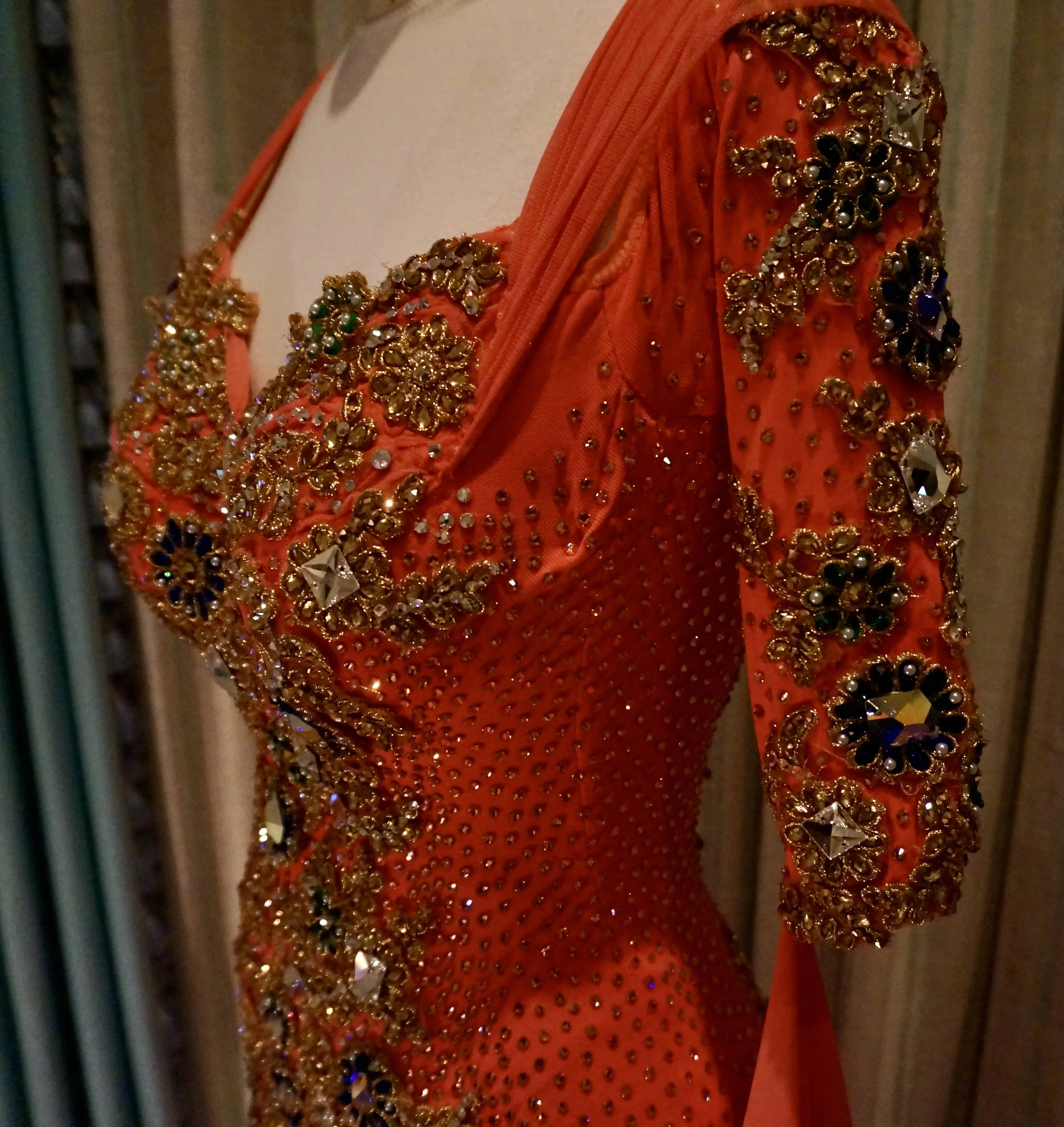 Unique Coral Standard Ballroom Dress