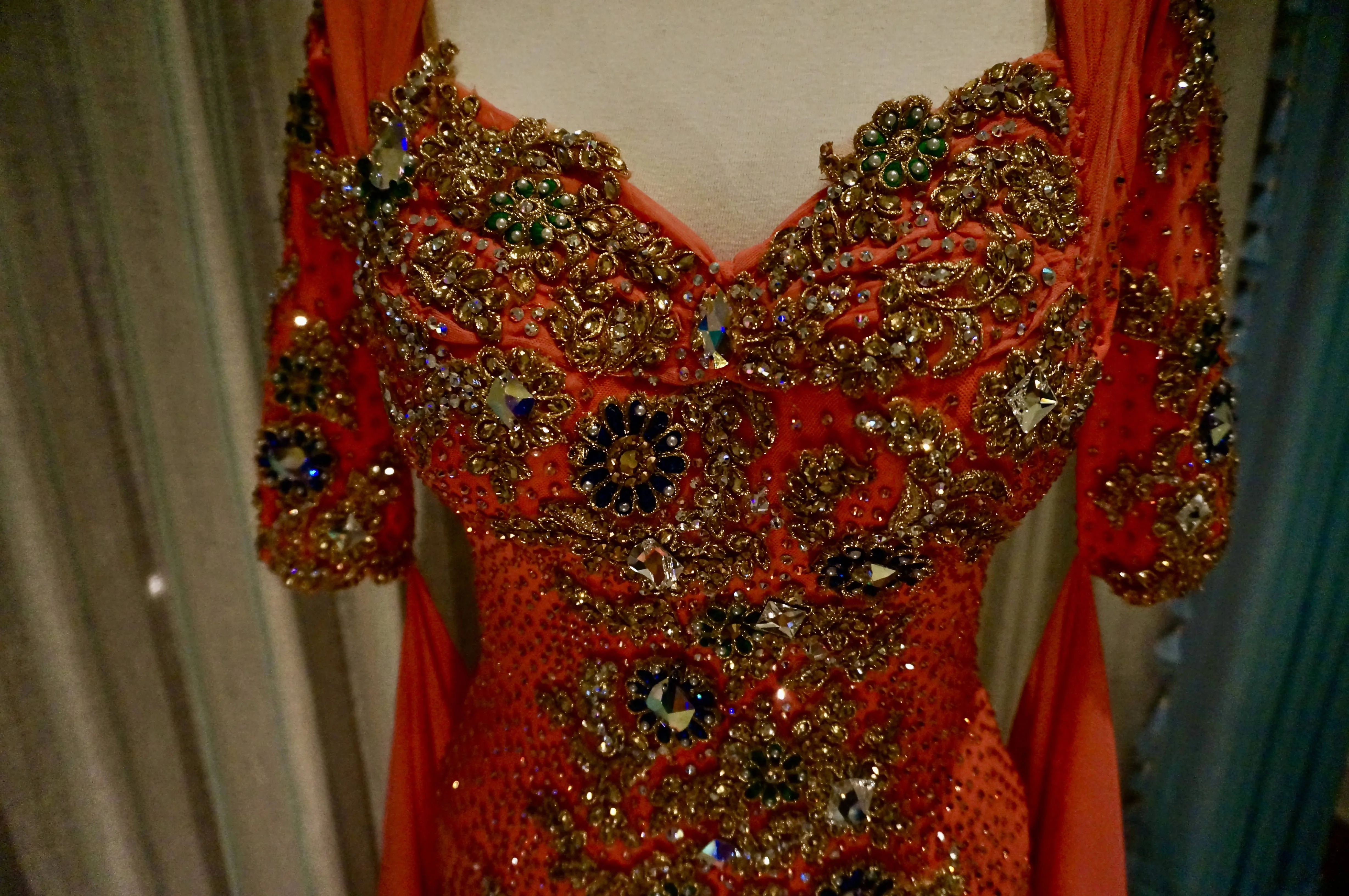 Unique Coral Standard Ballroom Dress