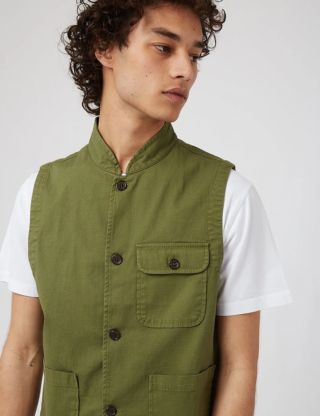 Universal Works Battleman Waistcoat - Olive