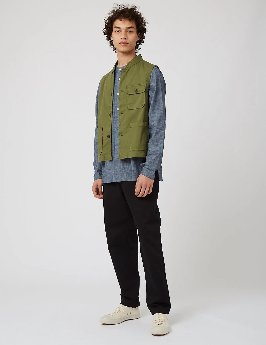 Universal Works Battleman Waistcoat - Olive