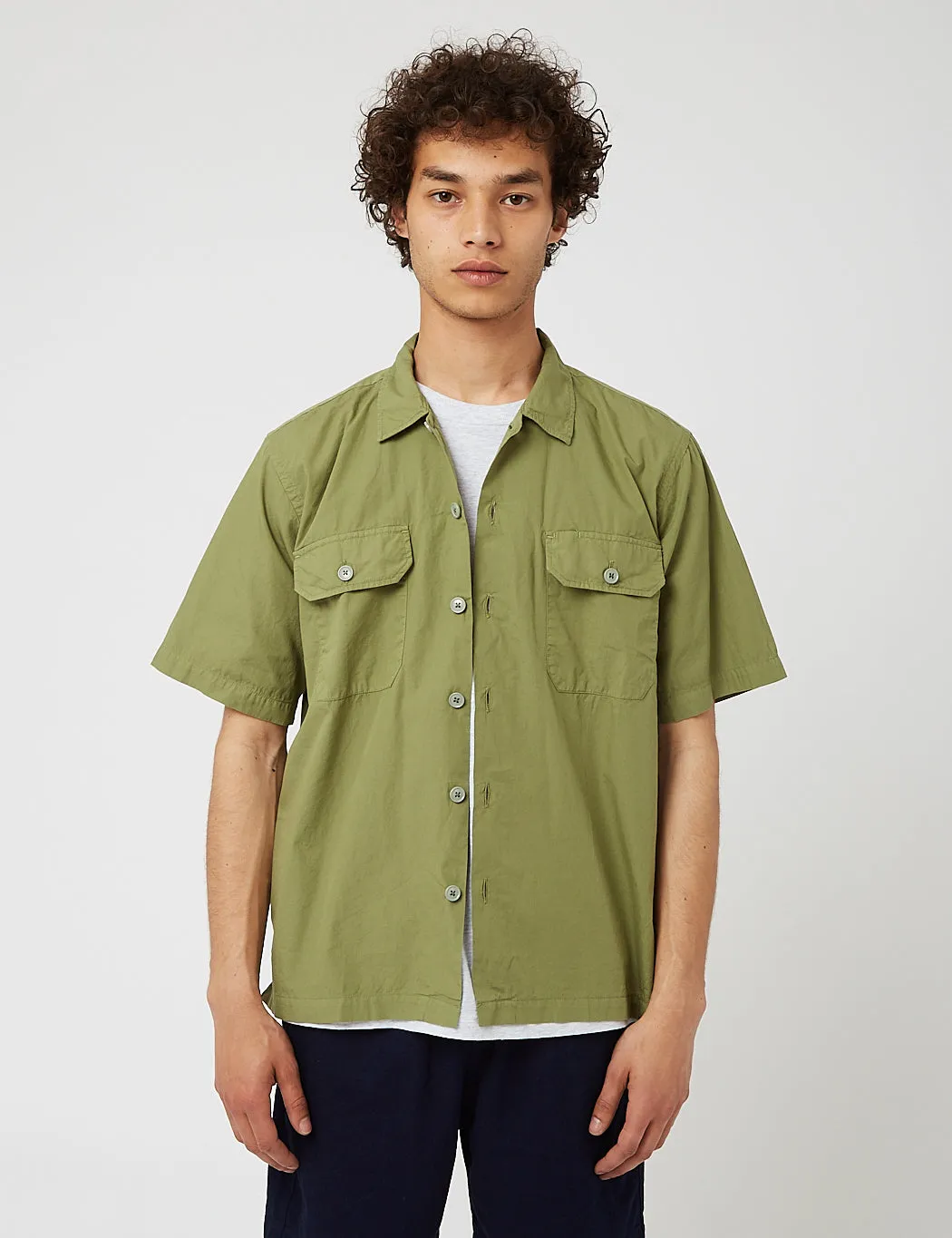 Universal Works Utility Shirt - Olive Green