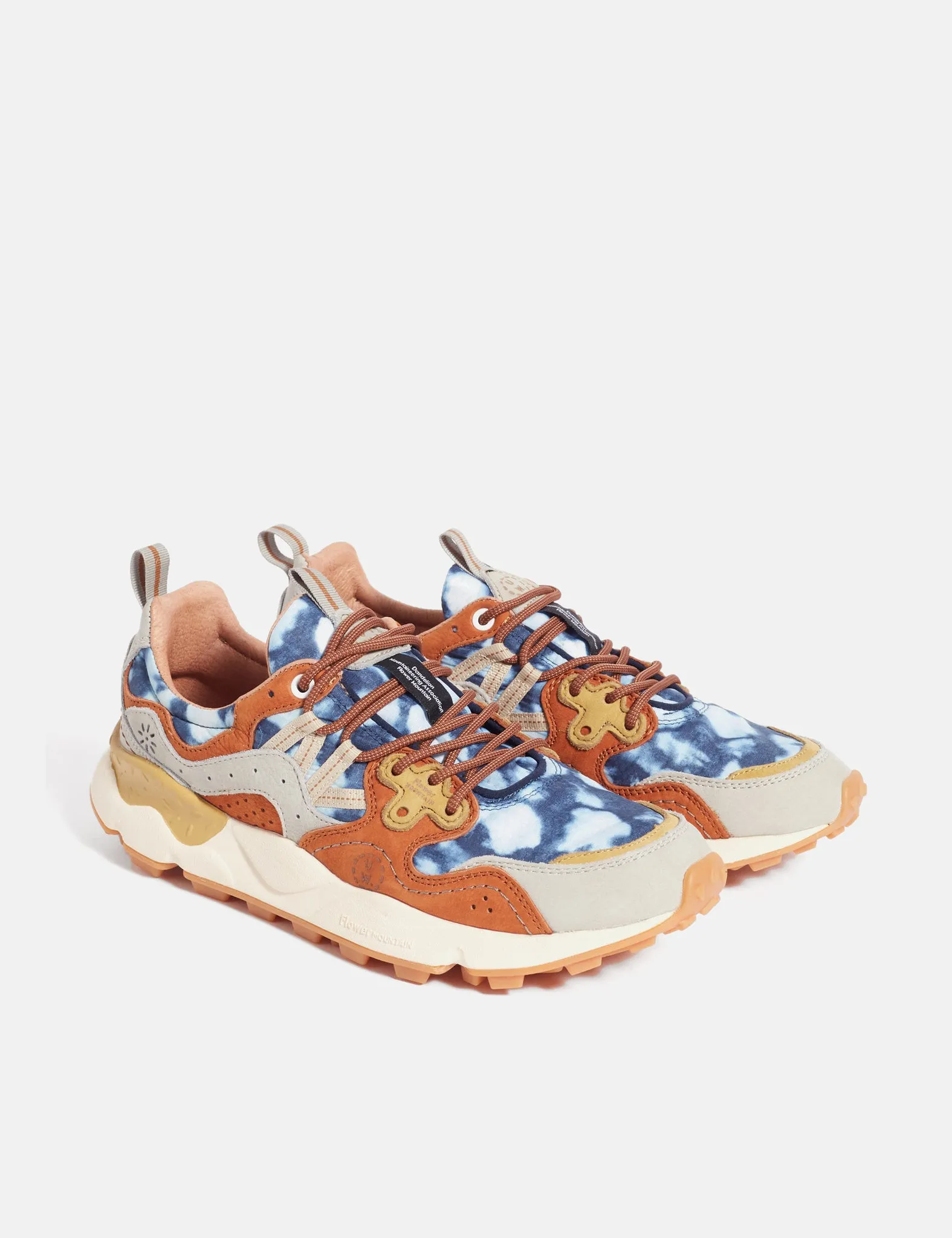 Universal Works x Flower Mountain Yamano 3 UNI Trainers - Brown/Navy Blue