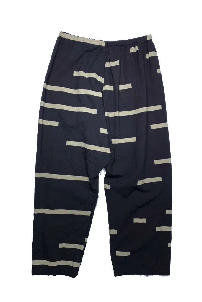 UZI BROKEN LINE DROP PANT, BLACK OR CREAM