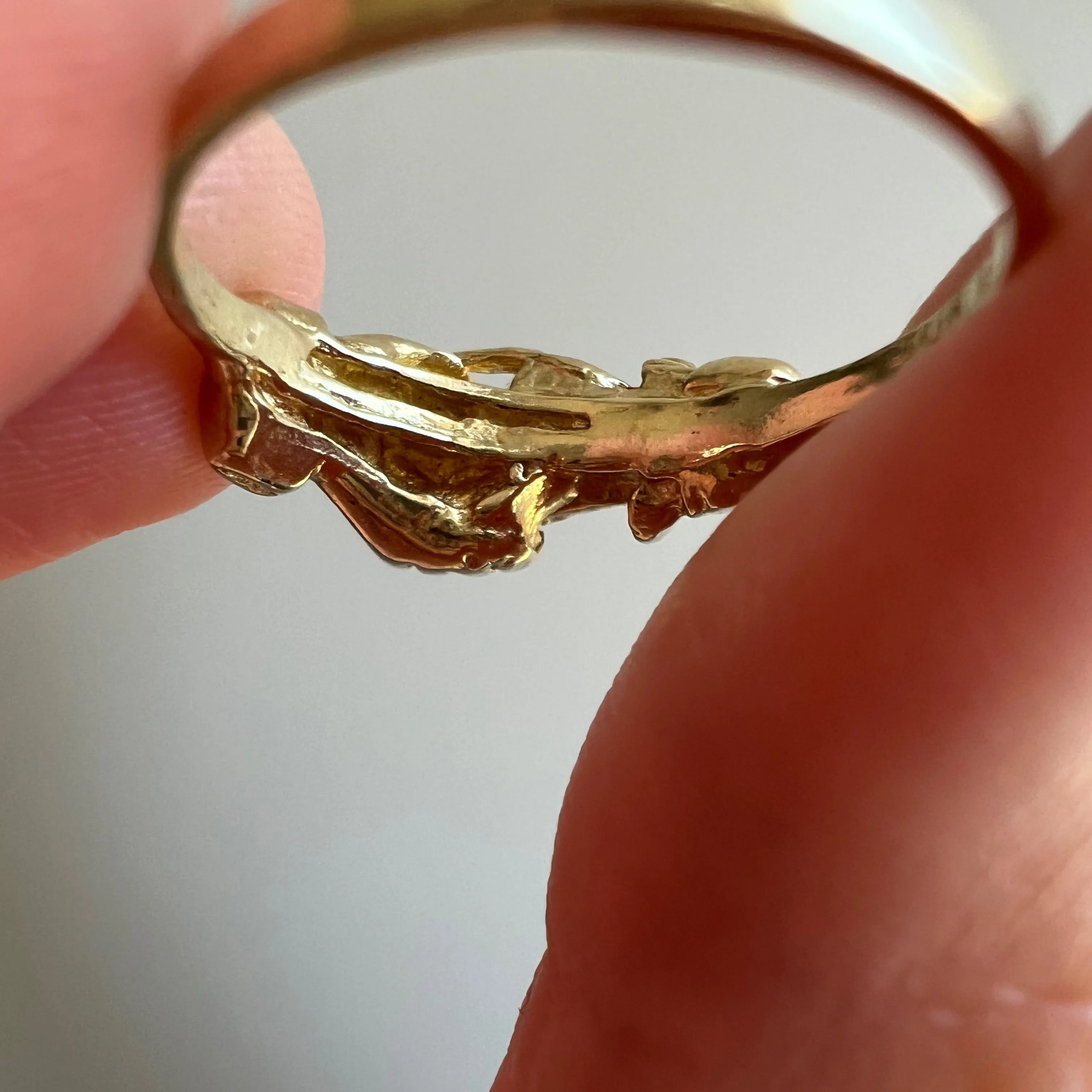 V I N T A G E // 10k / Fede Gimmel ring / yellow gold / Claddagh / size 7