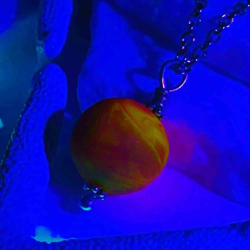 Venus UV and Yellow Sea Glass Marble Pendant  | #5280