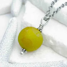 Venus UV and Yellow Sea Glass Marble Pendant  | #5280