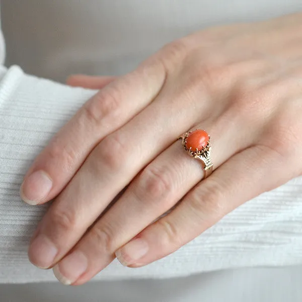 Victorian 14kt Natural Coral Ring