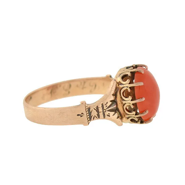 Victorian 14kt Natural Coral Ring