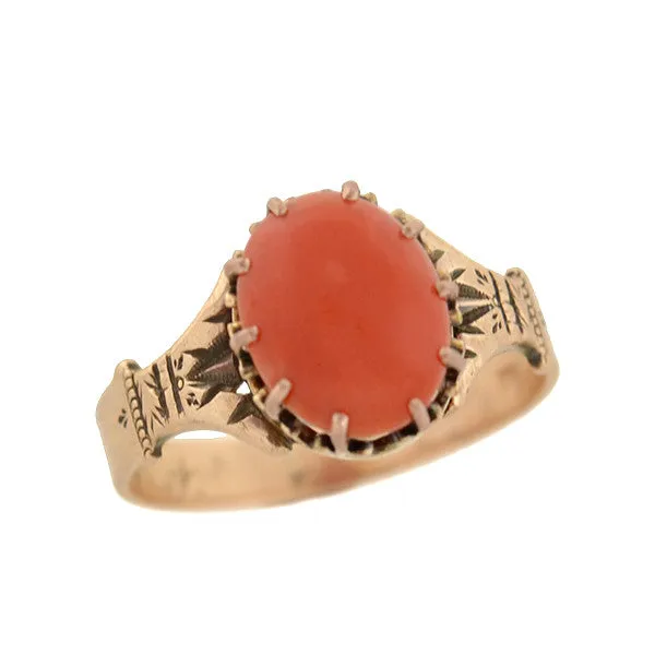 Victorian 14kt Natural Coral Ring