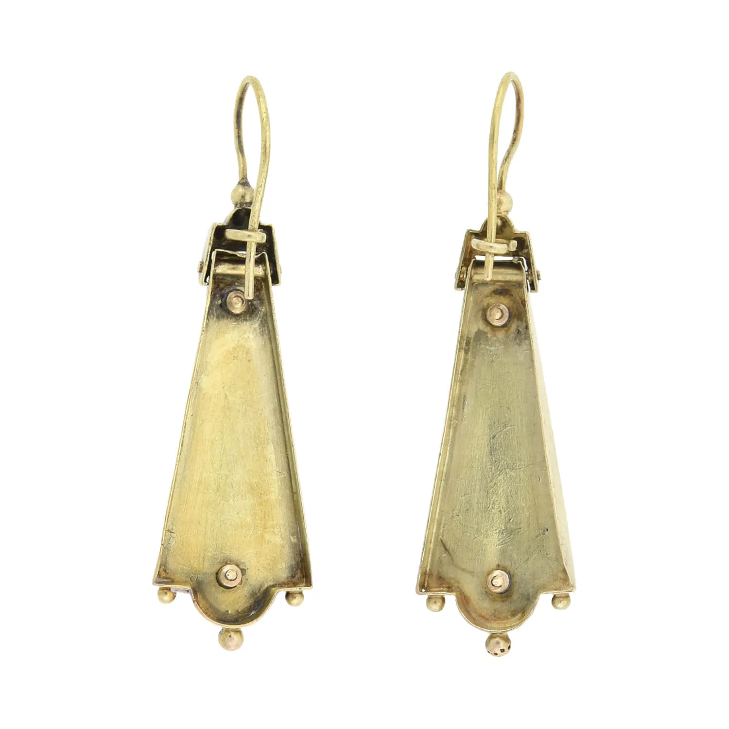 Victorian Aesthetic Movement 14kt Mixed Metals Earrings