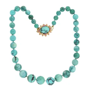 Vintage 14kt Turquoise   Ruby Necklace