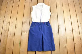 Vintage 1970s Sunny South Fashion Sleeveless Shirt Dress / True Vintage Dress /Retro Style / Cute Dress / Shirt Dress / Made in USA