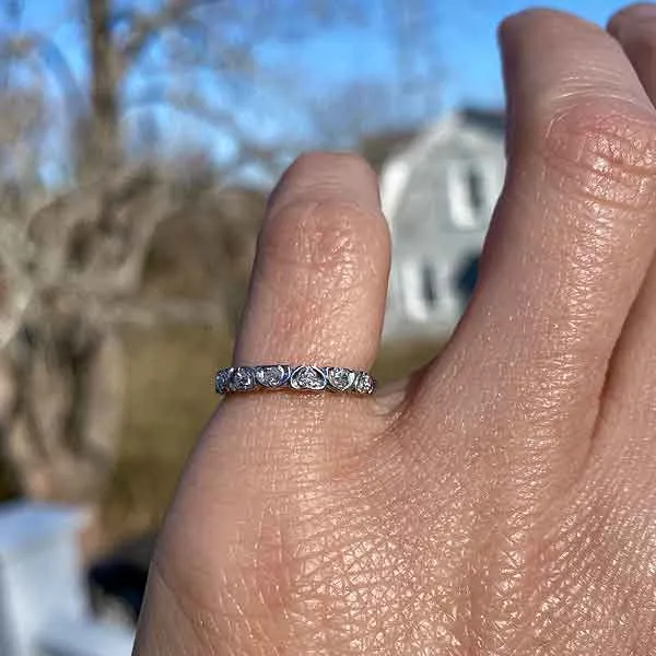 Vintage Diamond Heart Band Ring