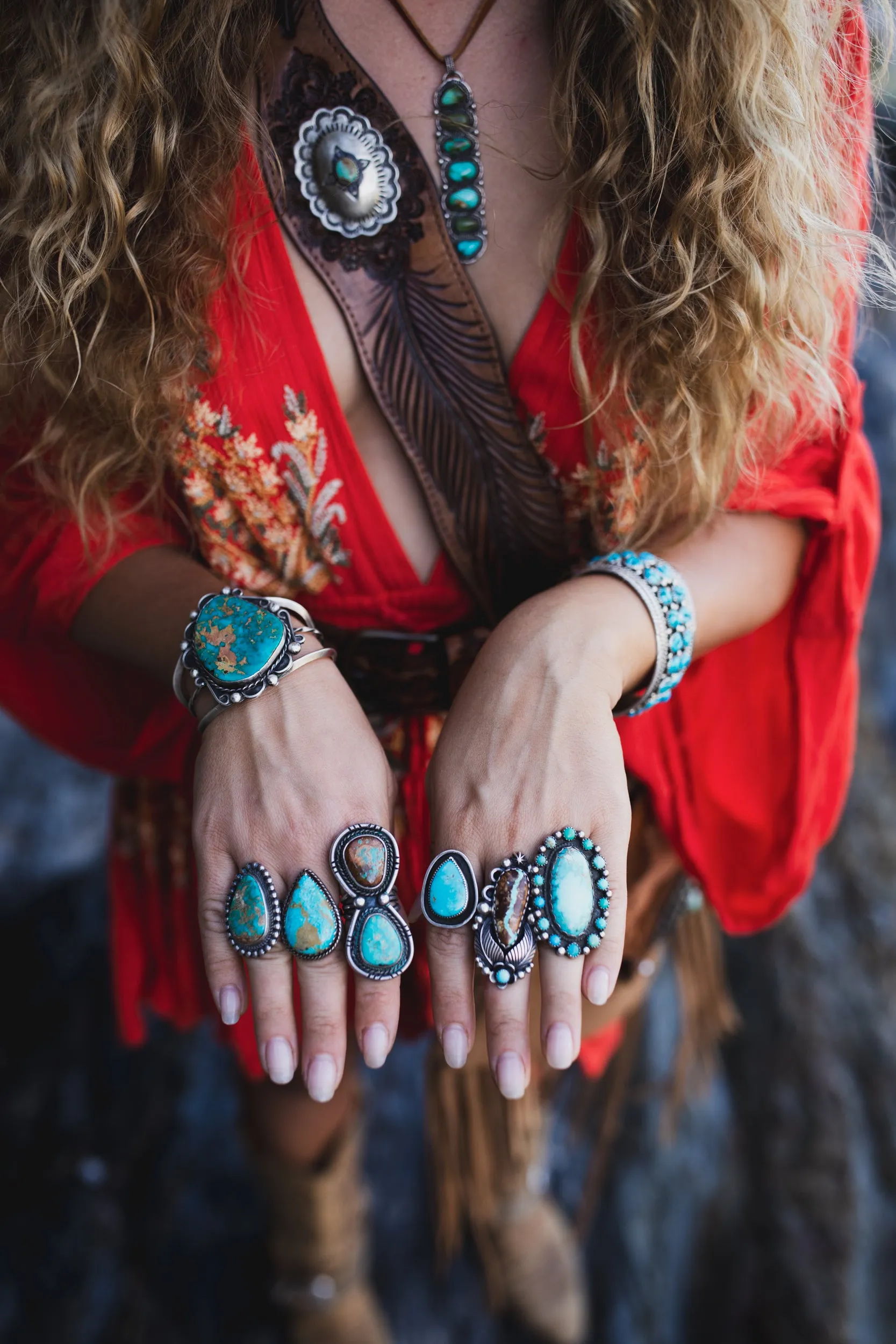 Vintage Navajo Sierra Nevada Turquoise Ring