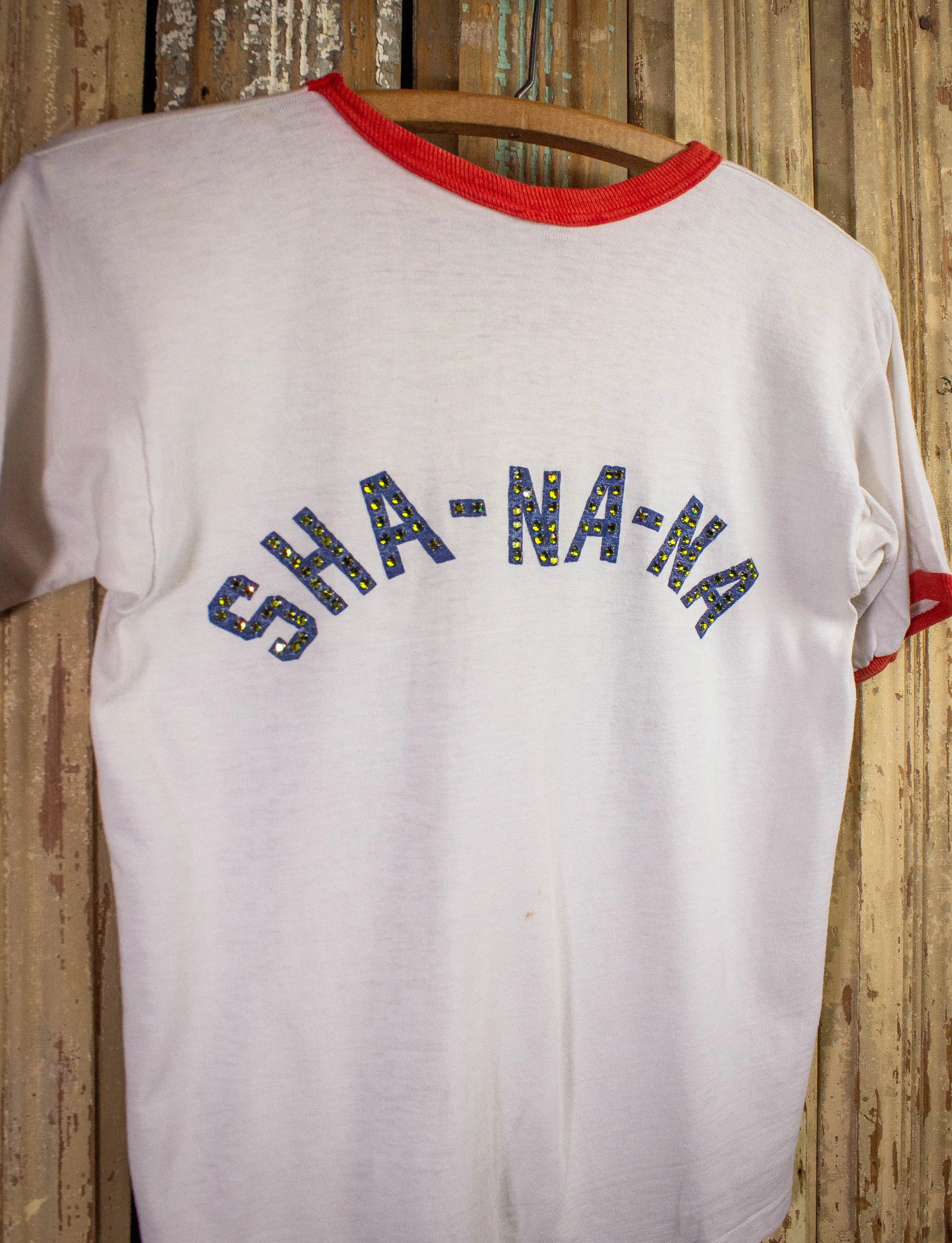 Vintage Sha-Na-Na Ringer Concert T Shirt 70s White/Red XS