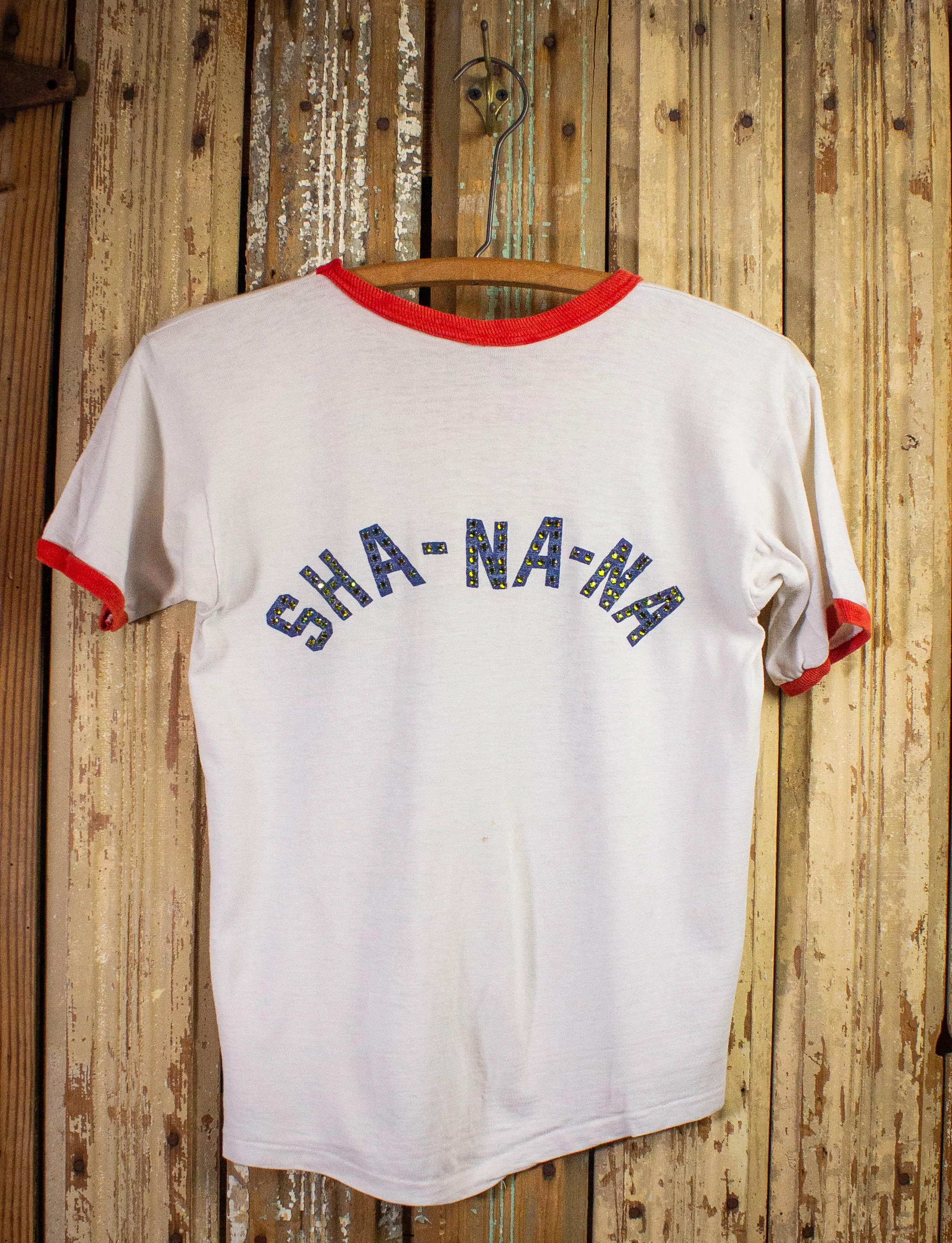 Vintage Sha-Na-Na Ringer Concert T Shirt 70s White/Red XS