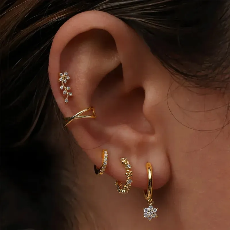 Viva Flower Flat Back Piercing Stud (16G)