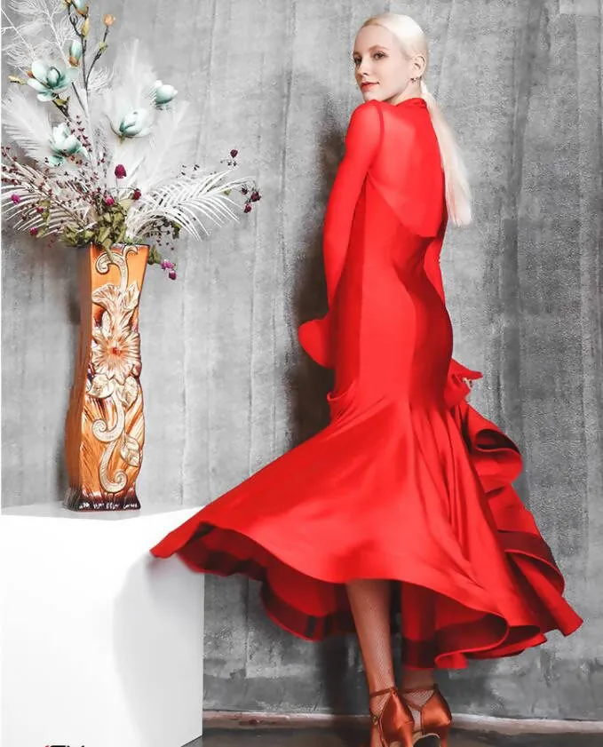 Vivid Valentine Red Ballroom Dress | 640