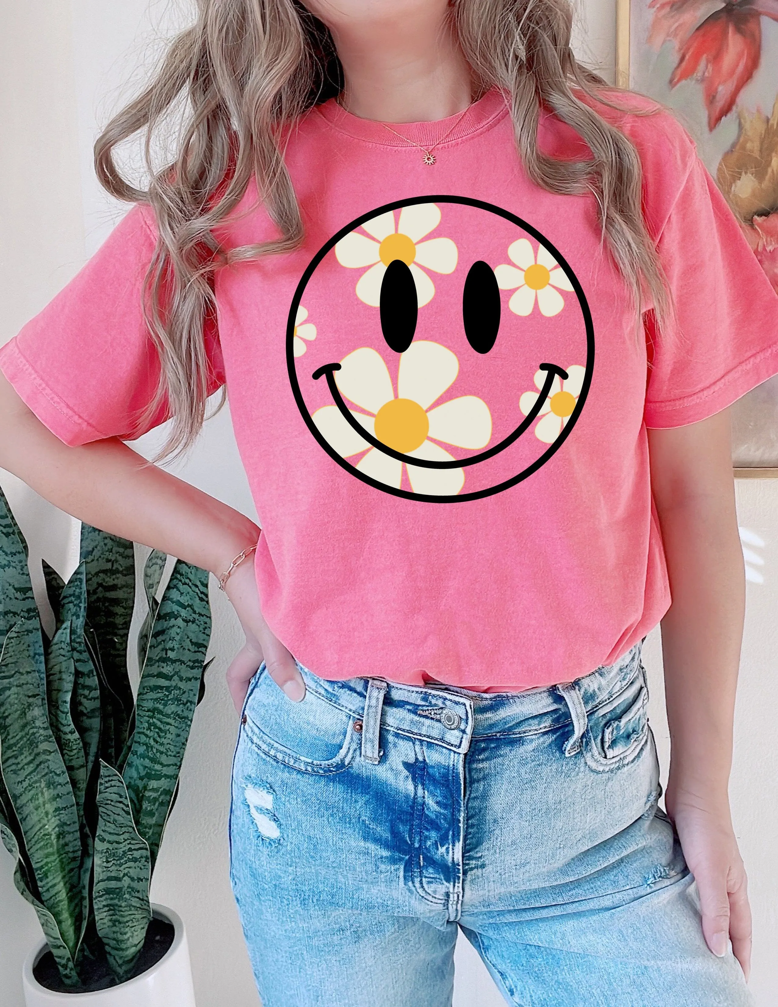 Watermelon Smiley Daisy Tee