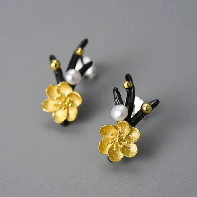 Winter Blossom Stud Earrings - 925 Sterling Silver