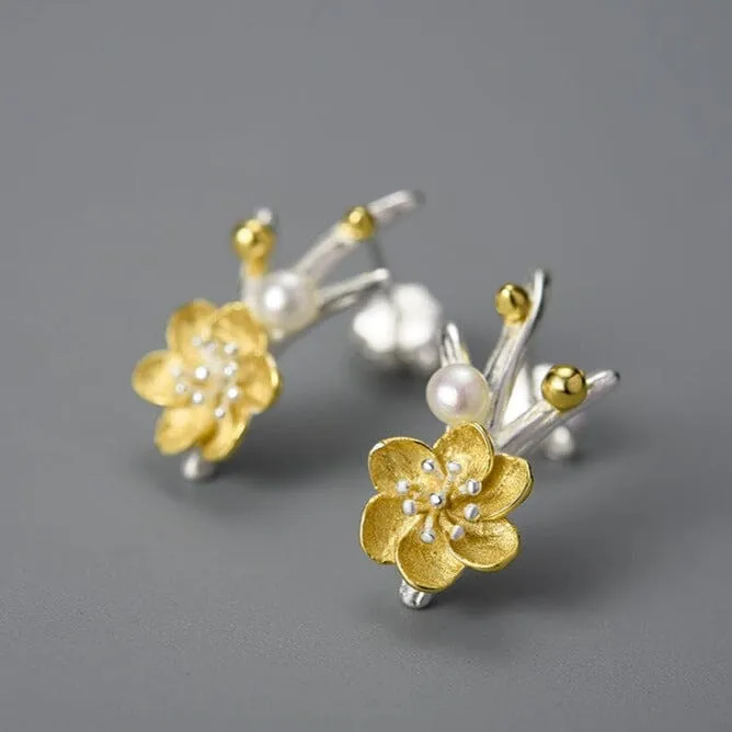 Winter Blossom Stud Earrings - 925 Sterling Silver