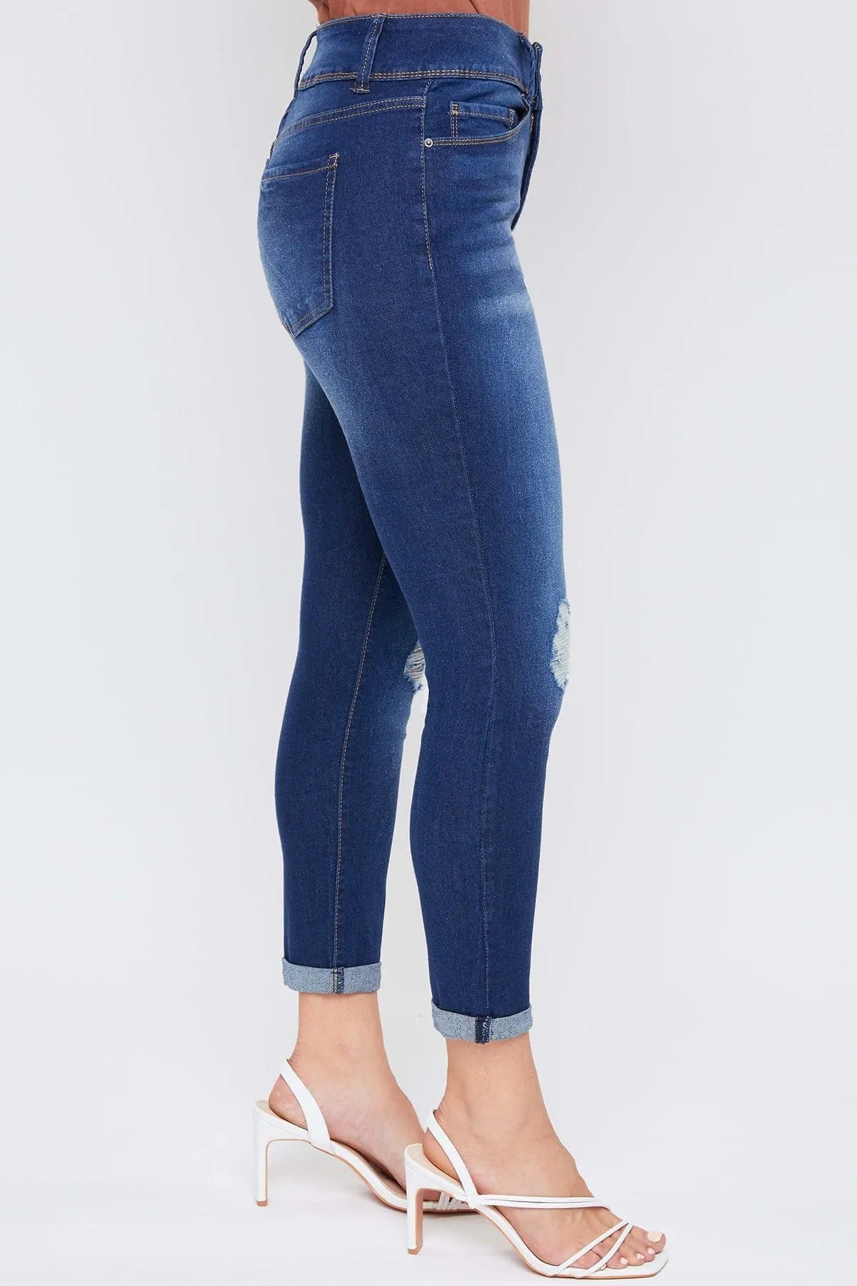 Women's Essential 2-Button Roll Cuff Ankle Jeans