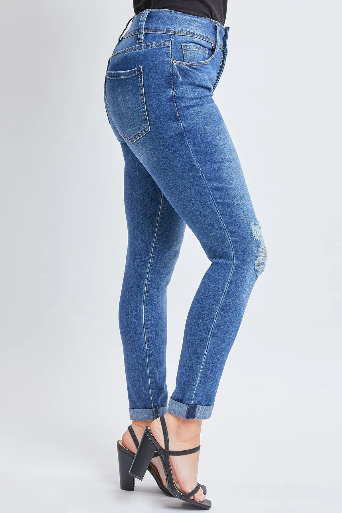 Women's Essential 2-Button Roll Cuff Ankle Jeans