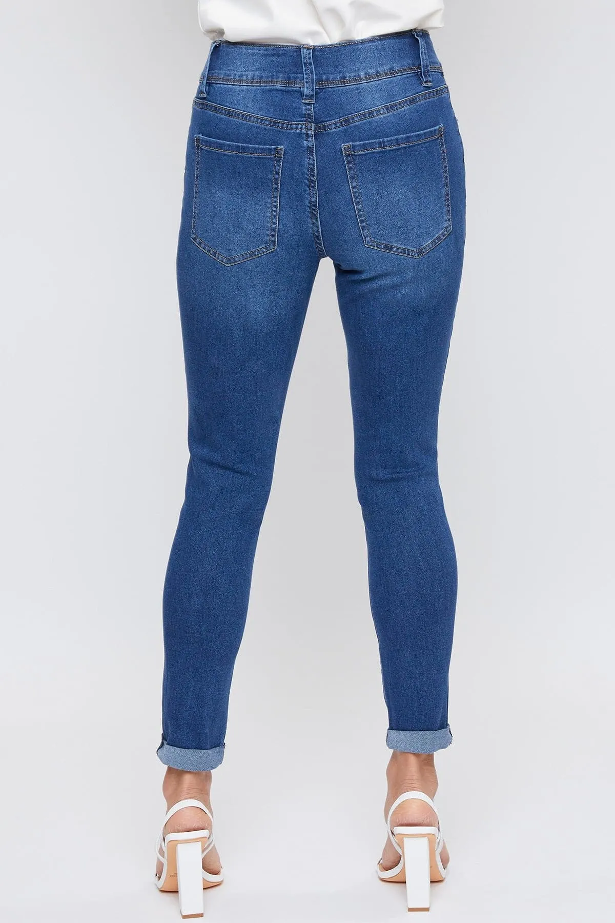 Women's Essential 2-Button Roll Cuff Ankle Jeans