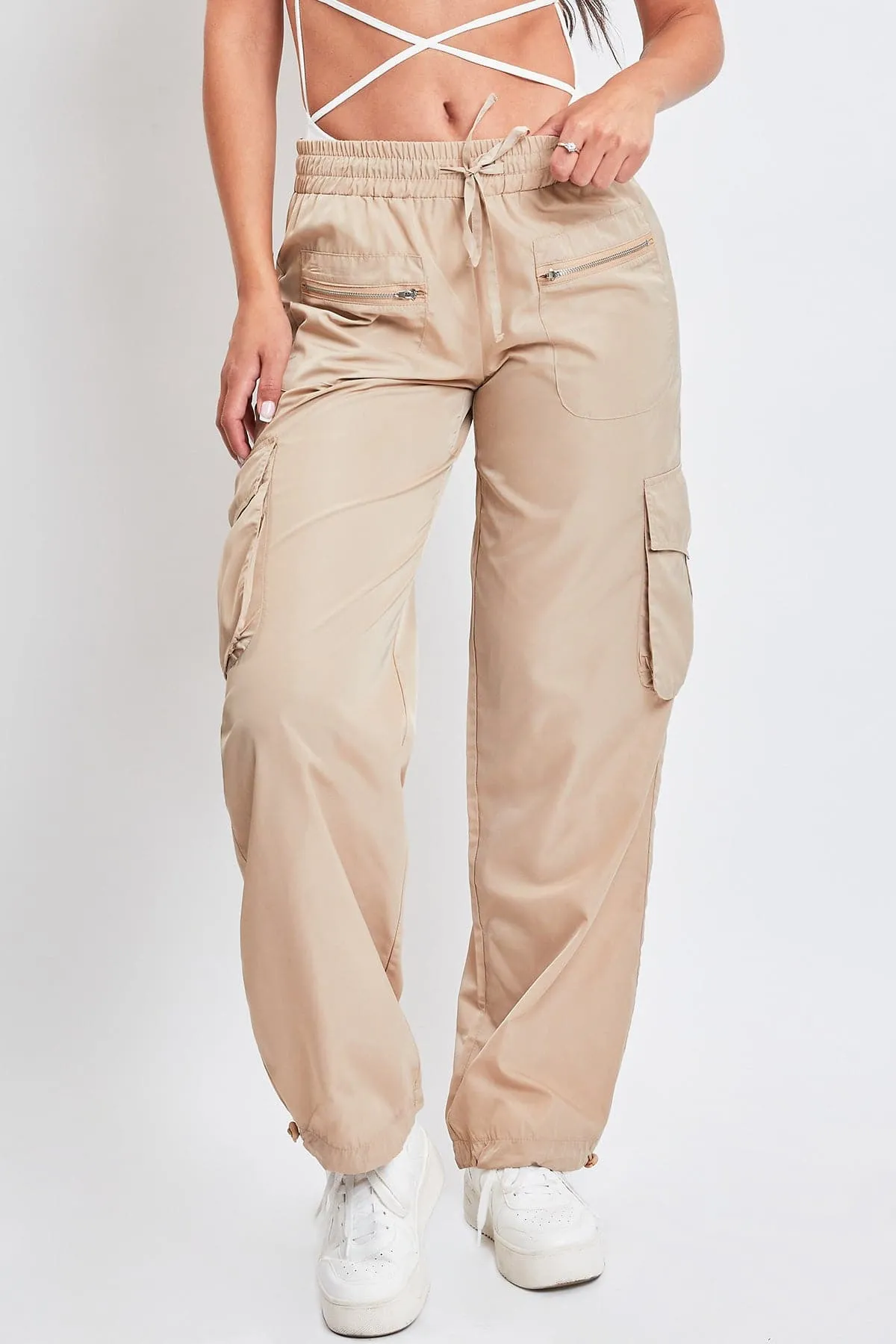 Women's  Nylon Cargo Jogger With Zippers